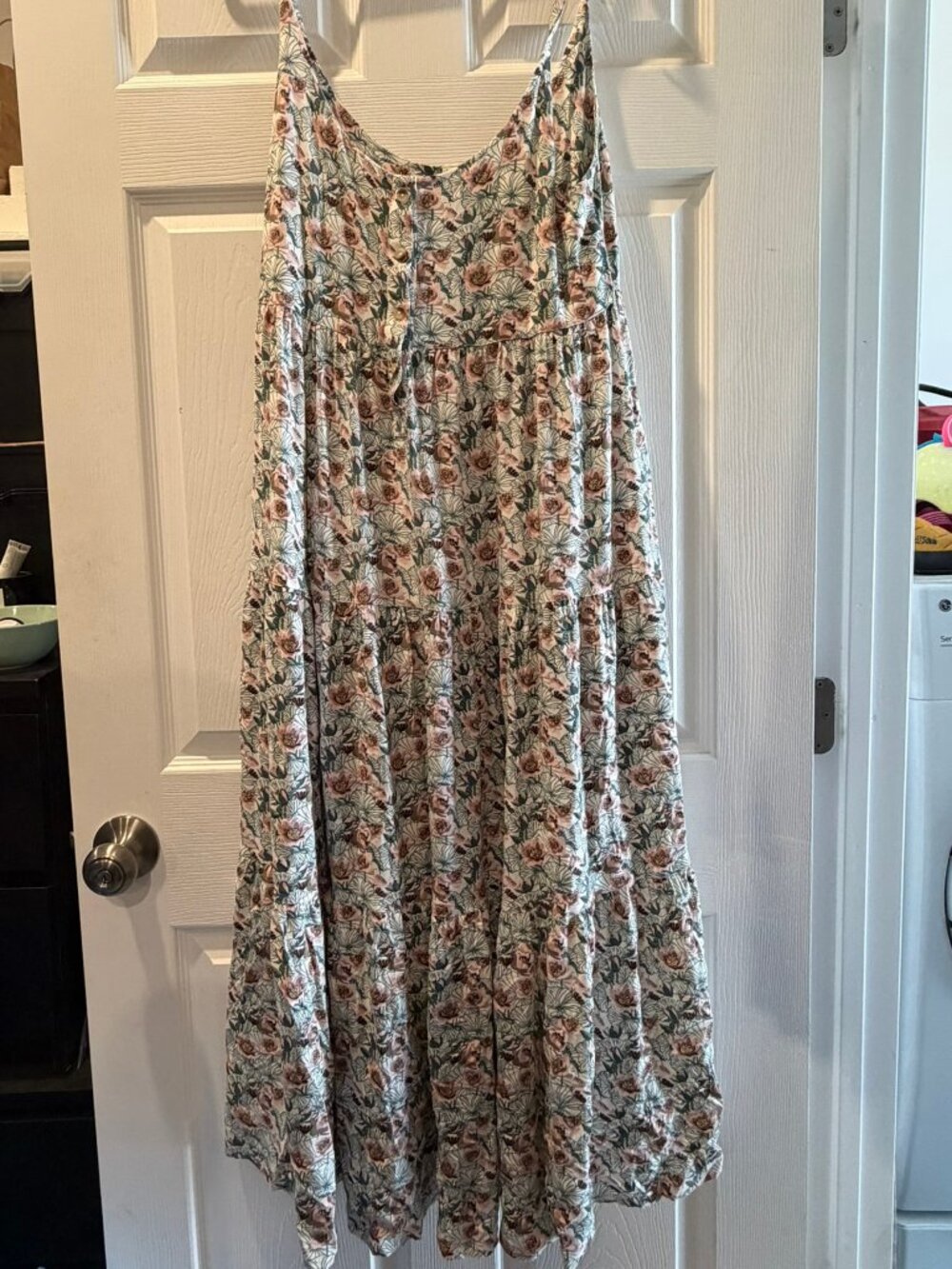 Kate Quinn womens spaghetti tie prairie dress | lotus | bamboo